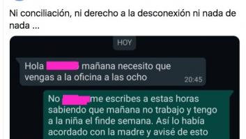 "Esto es esclavismo": Indignación por los mensajes de WhatsApp a un trabajador que cuidaba de su hija