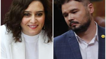 Ayuso critica el plan antitabaco y a Rufián le llueven los 'me gusta' con su réplica