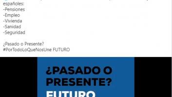 Cayetano Rivera se da cuenta de lo que le falta a este tuit del PP y se lo repite ocho veces