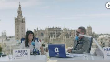 El surrealista momento de Olona con Carlos Herrera: él hace como que lo oye, pero ella lo dice