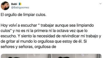 "El orgullo de limpiar culos": la reivindicación de una trabajadora que triunfa en Twitter