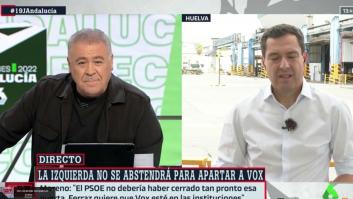 La cara de Moreno Bonilla tras la pregunta de Ferreras sobre Vox: tarda cinco segundos en contestar