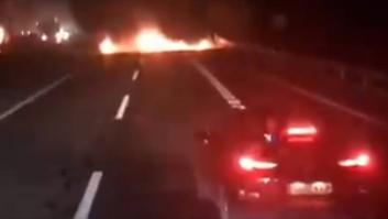 Los CDR cortan parcialmente la A-2 en Alcoletge (Lleida)