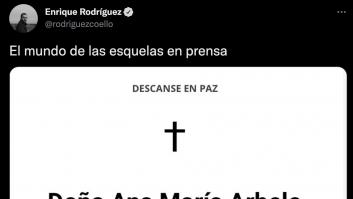 La breve pero contundente esquela que no deja indiferente en Twitter