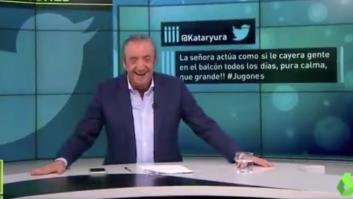 Pedrerol casi no puede acabar 'Jugones' tras un ataque de risa por el tuit que leyó en directo