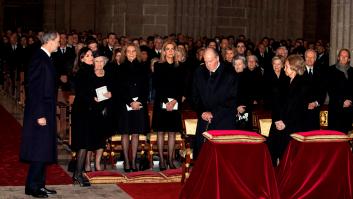 Los reyes y los reyes eméritos asisten al funeral por Pilar de Borbón en El Escorial