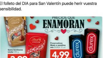 Cachondeo con el folleto que ha sacado Día para San Valentín: "Para los que salen en 'First Dates'"