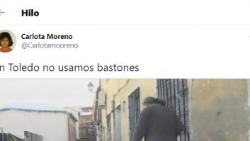 Lo que lleva un hombre de Toledo para no caerse en la nieve causa sensación en Twitter