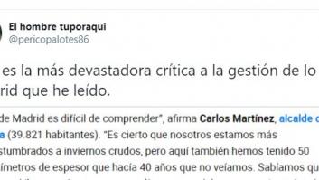 El alcalde de Soria se hace viral tras retratar la gestión de Madrid con la nevada