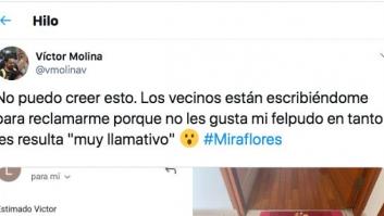 Denuncia que sus vecinos no le dejan poner este felpudo y su queja arrasa en Twitter