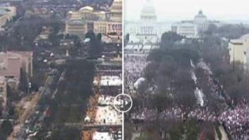 La diferencia entre la toma de posesión de Trump y la Marcha de las Mujeres