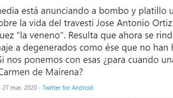 Javier Calvo responde a este mensaje sobre la serie de 'La Veneno'
