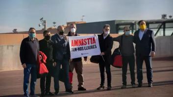 Los presos del procés salen de Lledoners pidiendo la amnistía