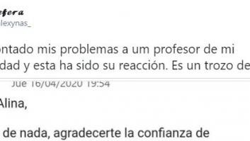 La reacción de un profesor al correo de una alumna que se comparte de forma masiva en Twitter