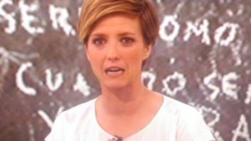 María Casado llora tras la entrevista con los padres de Gabriel Ruiz