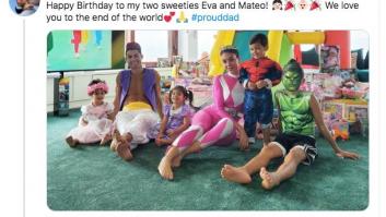 Sorpresa por lo que se ve en esta foto de Cristiano con sus hijos: mira bien a la izquierda