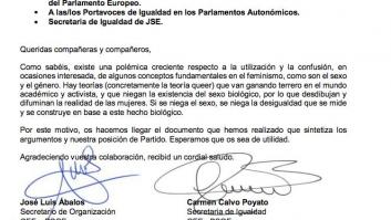 "Un panfleto tránsfobo": críticas al PSOE por un argumentario contra la teoría queer