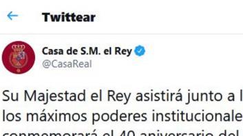 Revuelo por este tuit de la Casa Real sobre el 23-F: "¿No se puede redactar de otra manera?"
