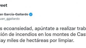García-Gallardo lía la mundial en redes con este mensaje sobre los incendios de Castilla y León