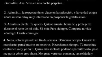 Estas son las frases favoritas de los lectores de '50 sombras de Grey'