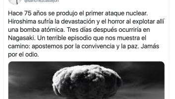 Pedro Sánchez la lía en Twitter con su homenaje a Hiroshima: la clave está en la foto