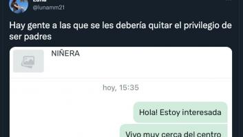 Hace pública una conversación para ser niñera y ojo al requisito que le piden los padres