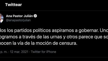 Adriana Lastra responde a Ana Pastor y arrasa en Twitter: "Debería daros vergüenza"