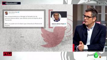 Félix Bolaños señala directamente a Feijóo y le reta en pleno directo