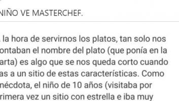 La frase de una camarera a un niño en un restaurante con estrella michelín genera revuelo en Twitter