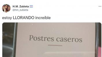 Muestra lo que ha visto en la carta de postres de un restaurante y deja a todos con la boca abierta