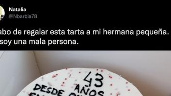 Publica la tarta que le ha regalado a su hermana y va camino de romper el contador de 'me gusta'