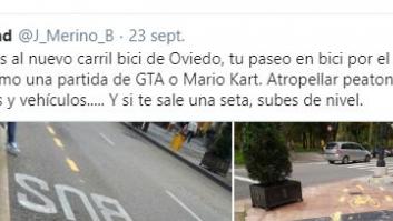 El recorrido imposible del carril bici de Oviedo se hace viral