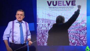 "Ego": el 'zasca' de El Gran Wyoming a Pablo Iglesias por su cartel de "macho alfa" para anunciar su regreso