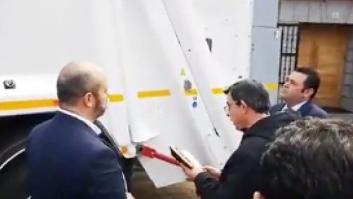 Año 2019: el vicepresidente del PP en la Comunidad de Madrid asiste a un acto para bendecir un camión de la basura