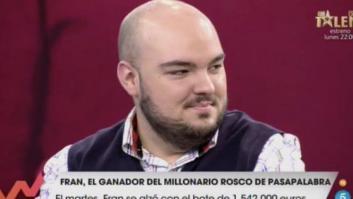 Fran, ganador del bote de 'Pasapalabra', elogia la "enorme labor de los mineros" del rescate de Julen