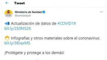 Sorpresa generalizada por el hashtag que ha usado el Ministerio de Sanidad en este tuit
