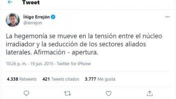 Errejón se responde a este tuit seis años después y esa réplica lleva ya el doble de 'me gusta' que el original
