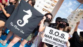 Retiran más de 4,5 toneladas de peces y crustáceos muertos en el Mar Menor