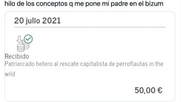 "¿Tiene club de fans?": una tuitera arrasa al mostrar lo que le pone su padre en Bizum