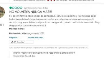 Un restaurante de Cadaqués triunfa en Twitter con sus respuestas a comentarios como este: "Tremendo"