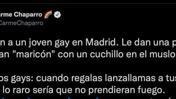 Carme Chaparro se pronuncia claramente y señala a Vox tras la última agresión homófoba