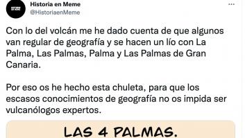 El tremendo repaso en Geografía que triunfa en Twitter tras la erupción del volcán en La Palma