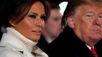 Melania Trump llora en el encendido de las luces del árbol de Navidad