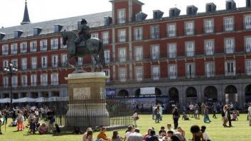 La imagen aérea del césped de la Plaza Mayor de Madrid que te va a dejar sin palabras