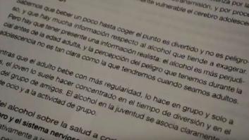 Una madre logra cambiar la frase "beber un poco hasta coger el punto es divertido" de un libro de texto de 3º de ESO
