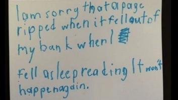 La conmovedora disculpa de un niño tras romper un libro de una biblioteca