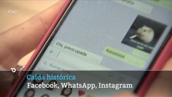 Informan en el Telediario de TVE de la caída de Facebook y ojo al WhatsApp que sale en pantalla