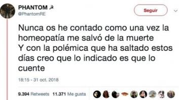 Un tuitero triunfa con su hilo contando cómo la homeopatía le "salvó de la muerte"
