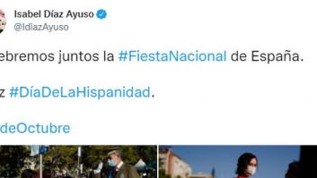 La foto que publicó Ayuso durante el desfile militar que es casi una declaración de intenciones