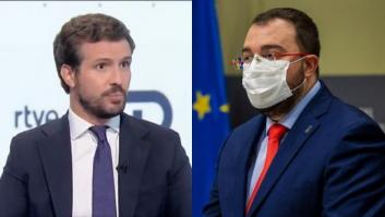 Casado sale del coche, da un paso y el presidente de Asturias lo abronca por lo que hace